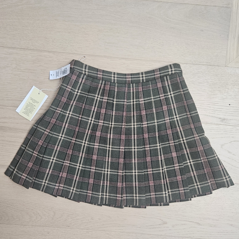 WILFRED Juliet Skirt Armande Butter Sage Sand Beige Mini Pleat Academia 00 NWT